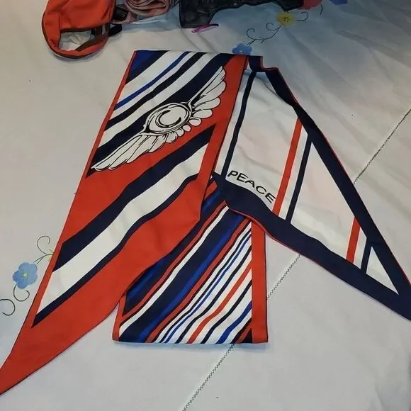 Striped  print  skinny  scarf - Picture 5 of 8